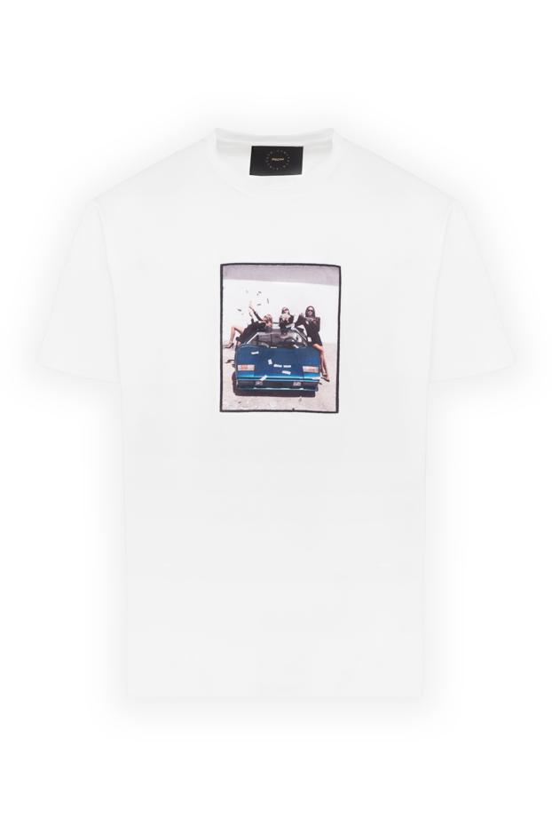 Limitato men's white cotton t-shirt with a photo of girls and a car 176006 - photo 1