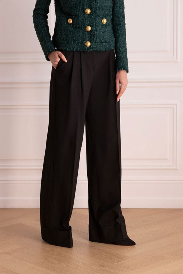 The Andamane black women's trousers with high waist and wide pleats 176074 - photo 3