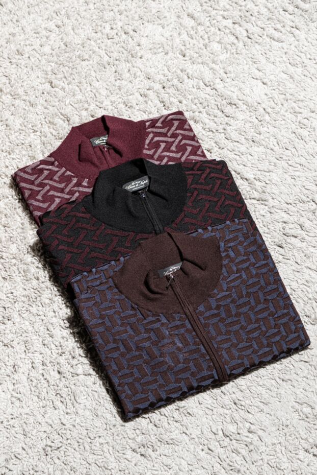 Black cashmere and silk cardigan for men - photo 2