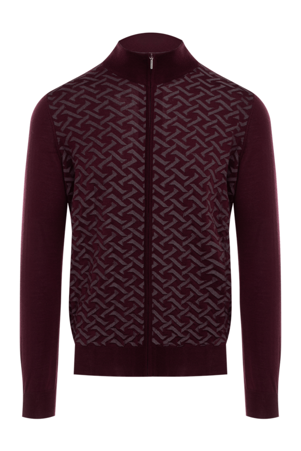 Cesare di Napoli man cardigan made of cashmere and silk, burgundy for men buy with prices and photos 176105 - photo 1