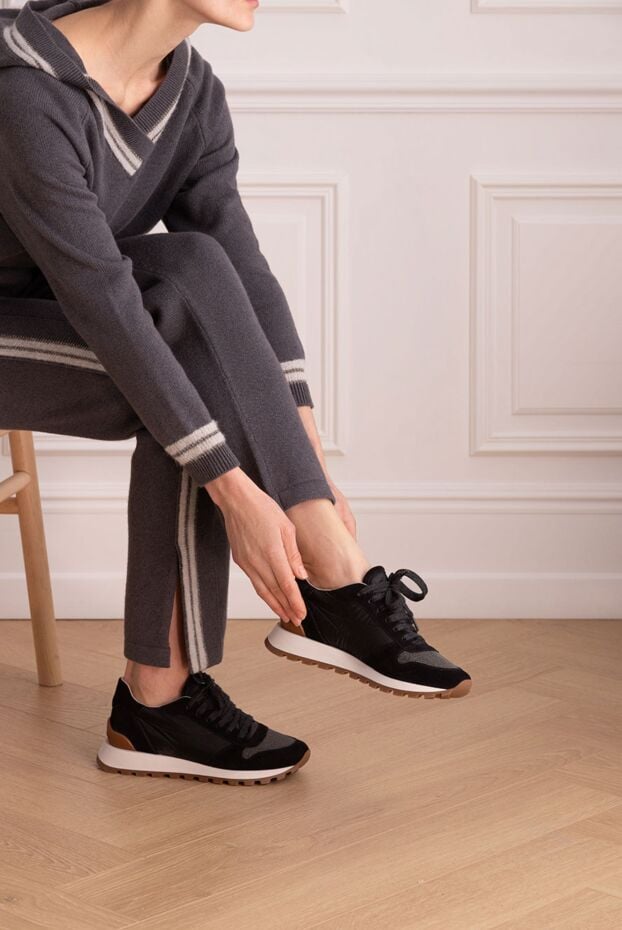 Black nubuck sneakers for women - photo 2