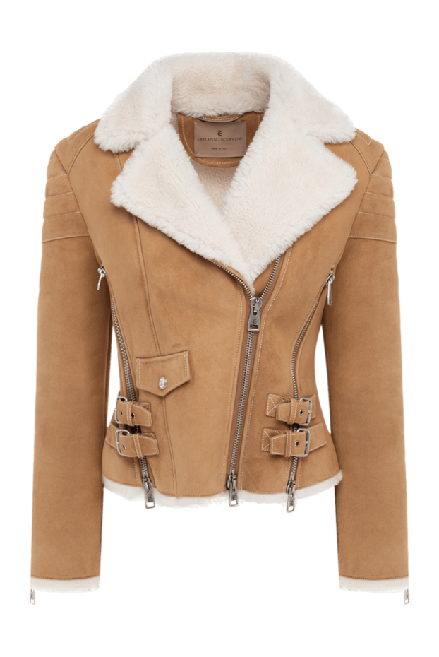 Ermanno Scervino woman beige leather sheepskin coat for women buy with prices and photos 176129 - photo 1