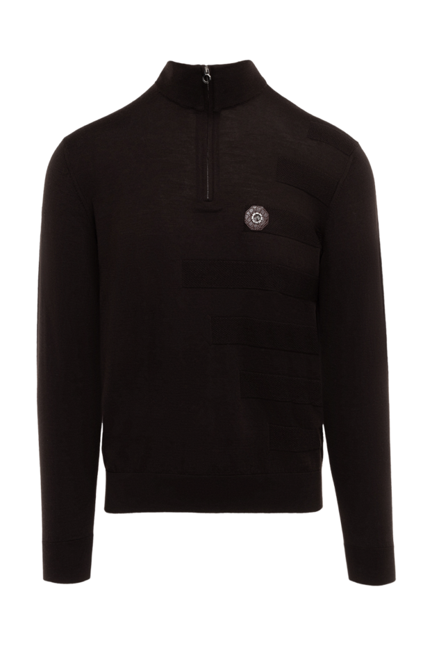 Stefano Ricci men's chocolate-colored troyer with textured stripes 176136 - photo 1