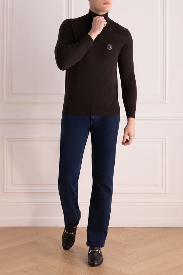 Stefano Ricci men's chocolate-colored troyer with textured stripes 176136 - photo 2