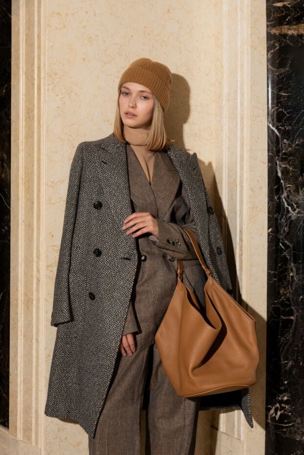 Loro Piana gray linen and cashmere coat for women 176139 - photo 2
