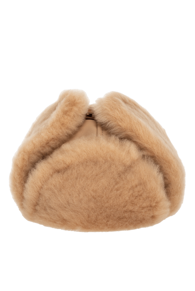 Loro Piana insulated hat with earflaps made of beige leather with sheepskin for women 176143 - photo 1