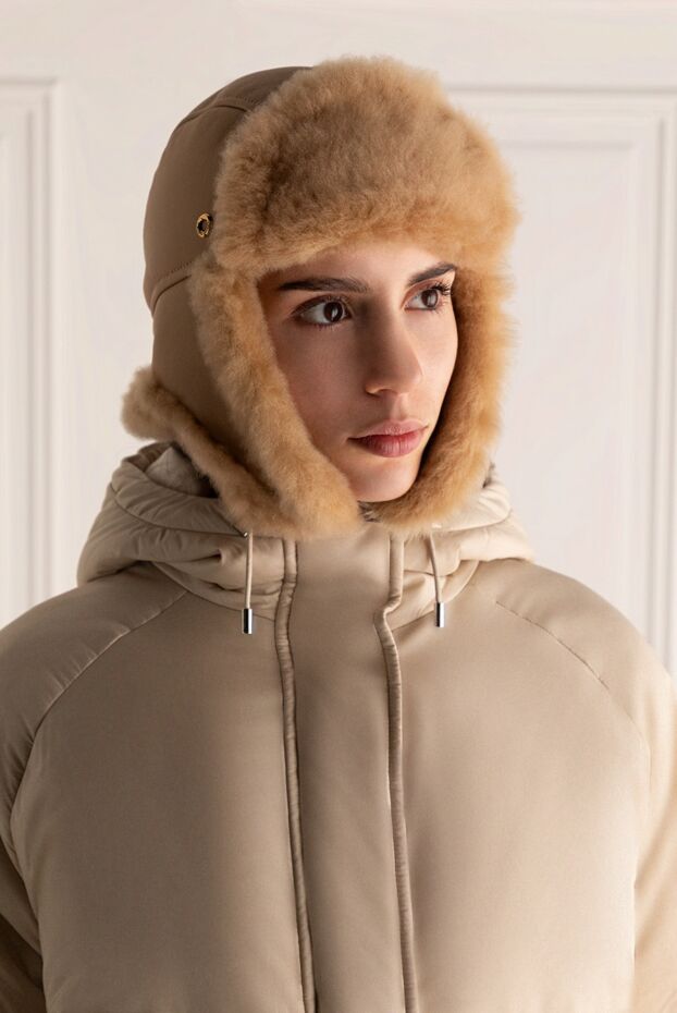 Loro Piana woman beige leather and fur cap for women buy with prices and photos 176143 - photo 2