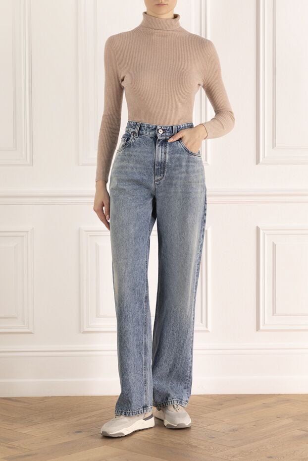 Brunello Cucinelli blue cotton jeans for women 176147 - photo 2