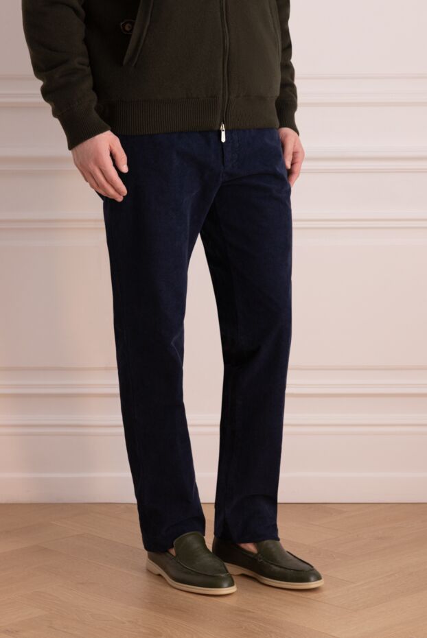 Kiton men's blue cotton and elastane jeans 176176 - photo 3
