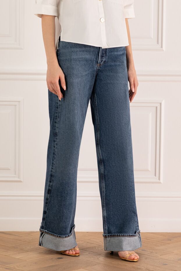 Citizens of Humanity women's wide-leg jeans made of thick cotton denim with cuffs 176190 - photo 3