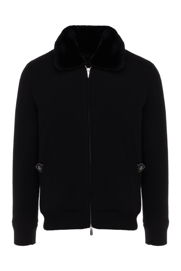 Svevo black cashmere jacket with fur and suede inserts 176196 - photo 1