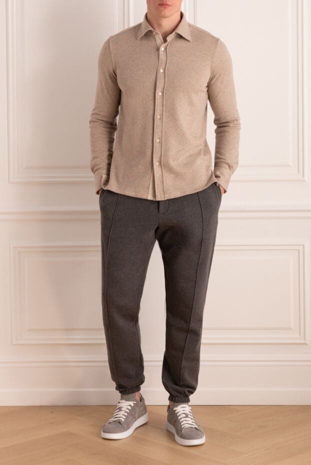 Stefano Ricci cotton and cashmere shirt for men beige 176209 - photo 2