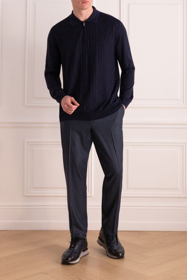 Stefano Ricci men's blue wool trousers 176211 - photo 2