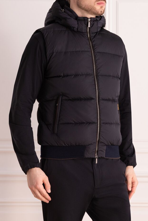 Moorer vest with voluminous quilted insulation and a hood made of matte nylon 176239 - photo 3