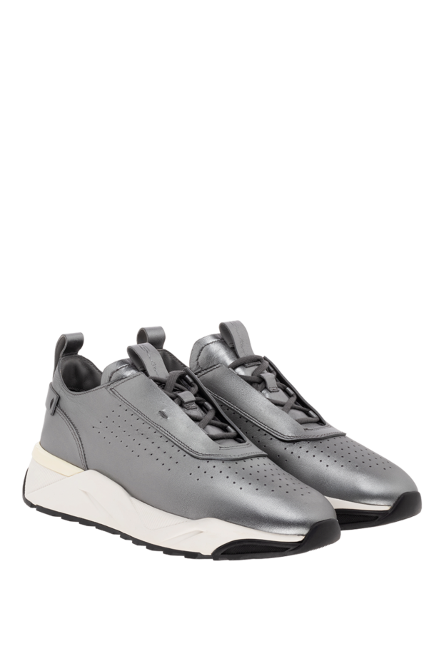 Santoni sneakers made of genuine leather for women gray 176243 - photo 3