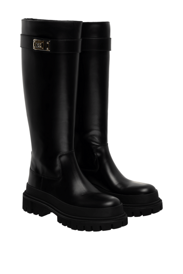 Dolce & Gabbana calfskin boots for women black 176264 - photo 3