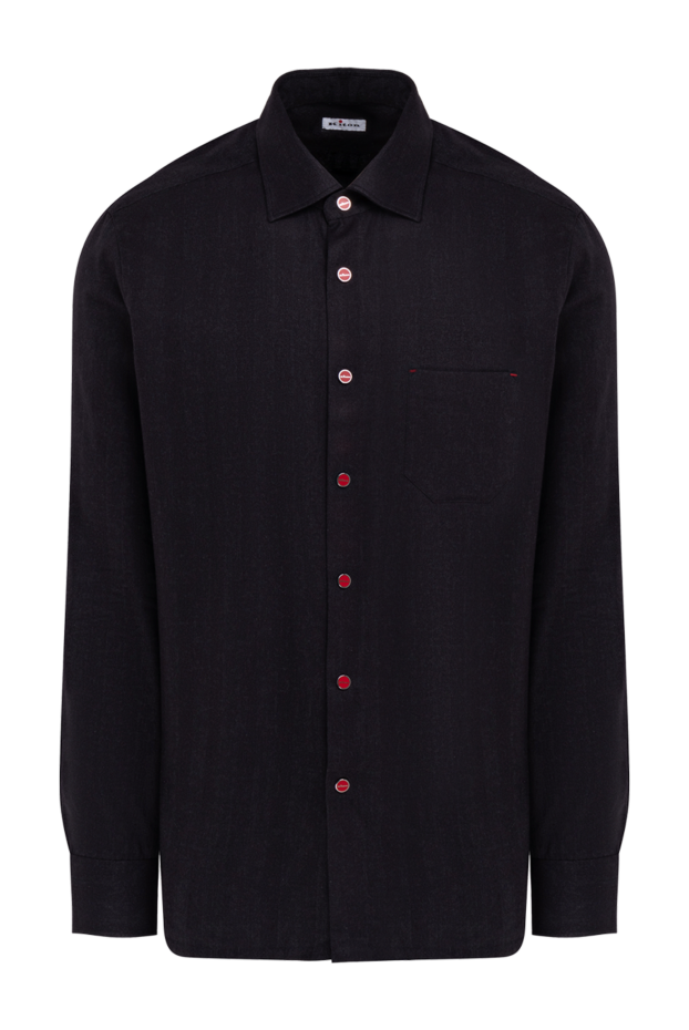 Kiton men's gray cotton and lyocell shirt 176301 - photo 1