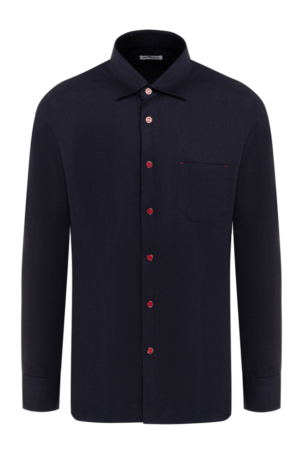Kiton men's blue shirt with red buttons 176302 - photo 1