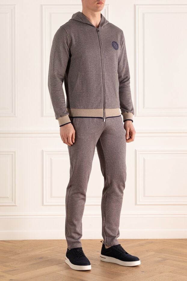 Roger Pinault men's cotton tracksuit with a zip-up plaid pattern 176310 - photo 3