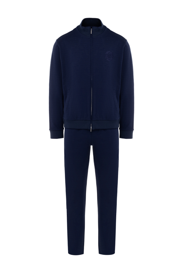 Roger Pinault men's blue cotton tracksuit, solid color, with a zipper 176311 - photo 1