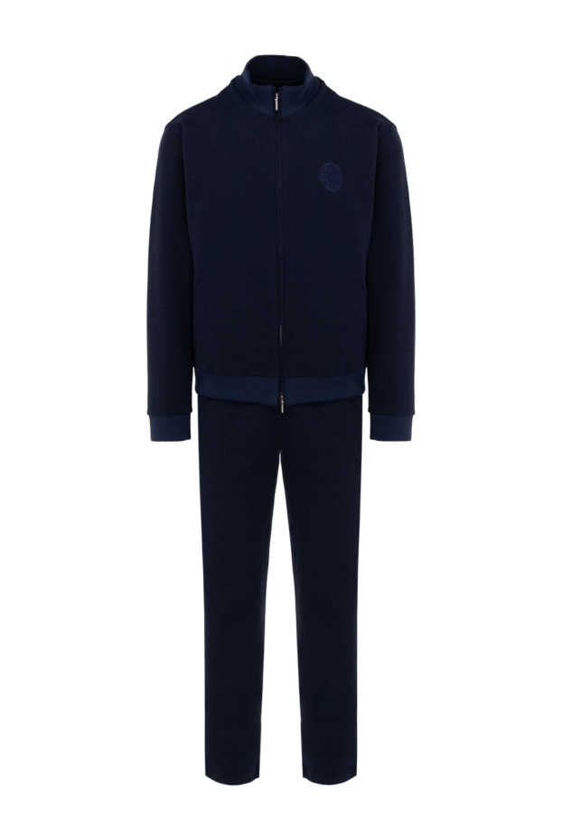 Roger Pinault men's cotton tracksuit, solid color, dark blue 176313 - photo 1