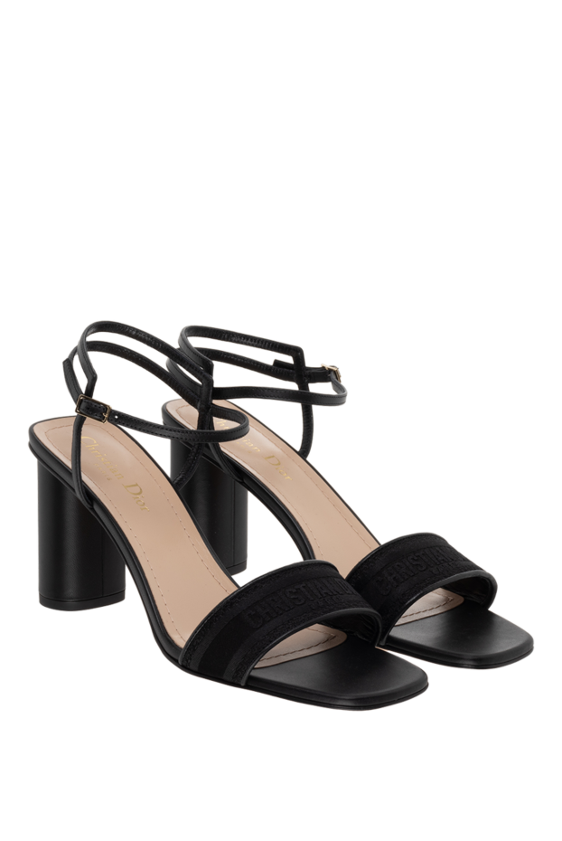 Dior black leather sandals with a stable heel and a long type 176335 - photo 3