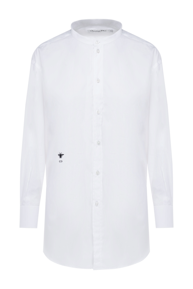 Dior women's white long shirt with a stand-up collar 176348 - photo 1