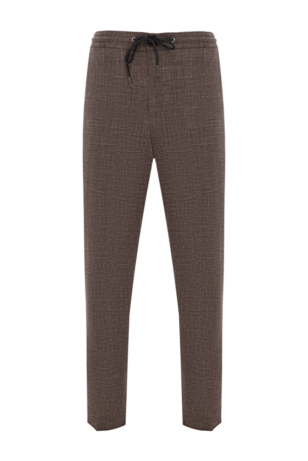 Tombolini textured brown fabric trousers with drawstring waistband 176360 - photo 1