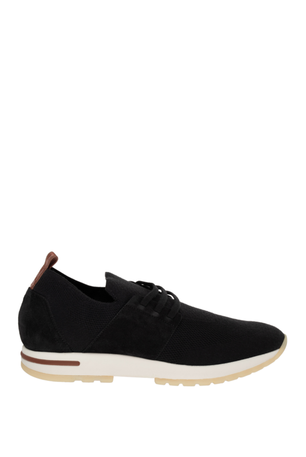 Loro Piana lightweight knitted black sneakers with an accent on the heel 176405 - photo 1