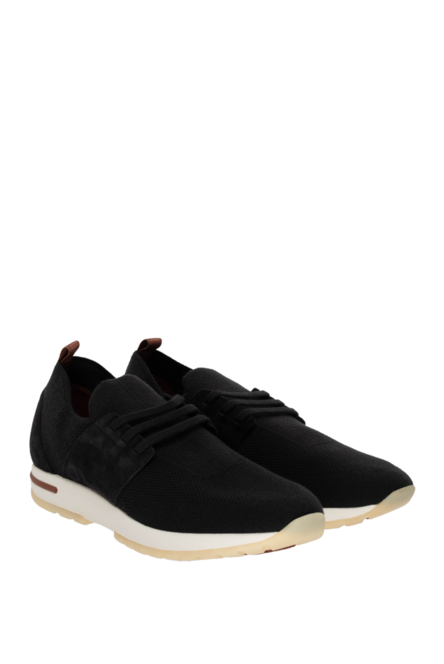 Loro Piana lightweight knitted black sneakers with an accent on the heel 176405 - photo 3