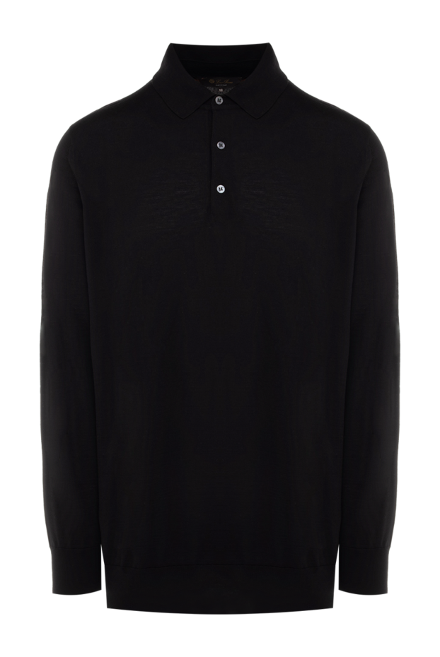 Loro Piana man men's black long sleeve wool polo buy with prices and photos 176416 - photo 1