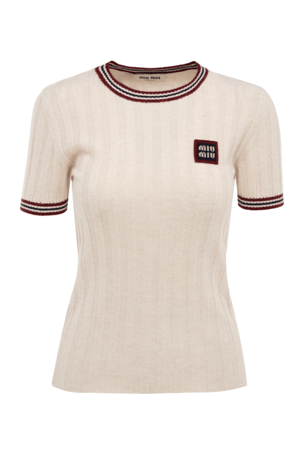 Miu Miu woman women's cashmere t-shirt beige buy with prices and photos 176444 - photo 1