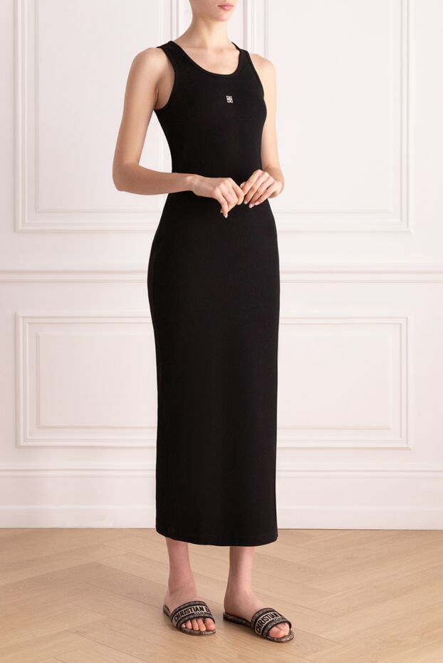 Givenchy women's black cotton sleeveless maxi dress 176462 - photo 3