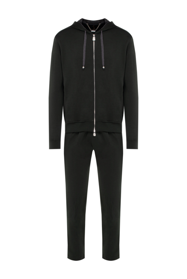 Billionaire men's green suit with a hoodie and trousers made of soft knitwear 176467 - photo 1
