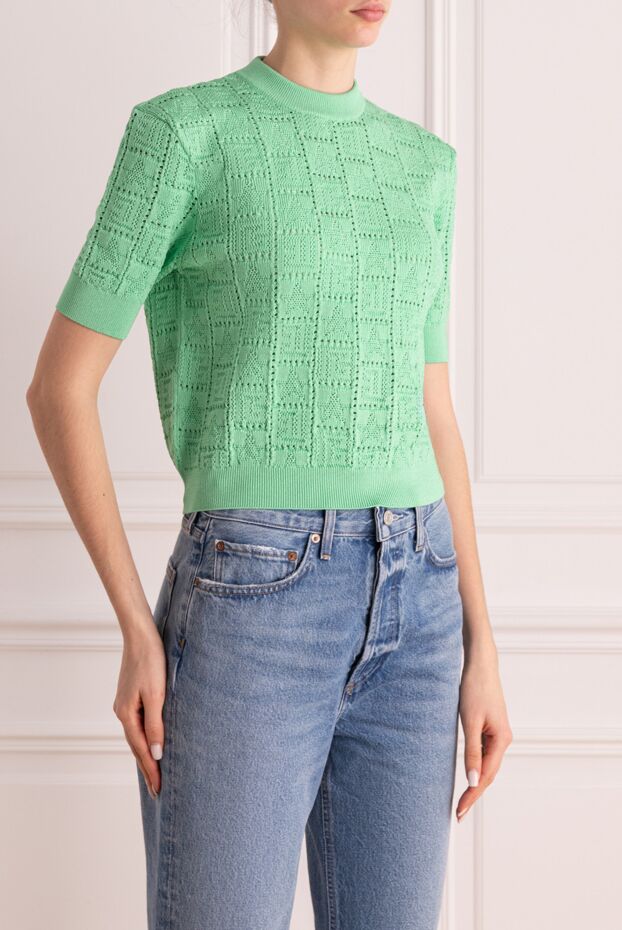 Balmain джемпер з віскози та поліестеру жіночий зелений 176480 - фото 3