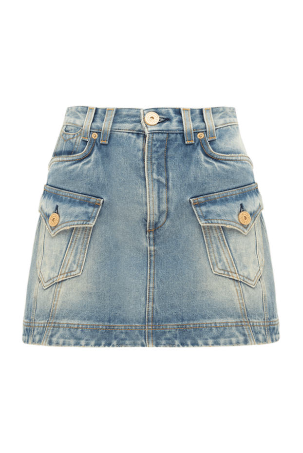 Balmain woman women's cotton denim skirt blue buy with prices and photos 176484 - photo 1