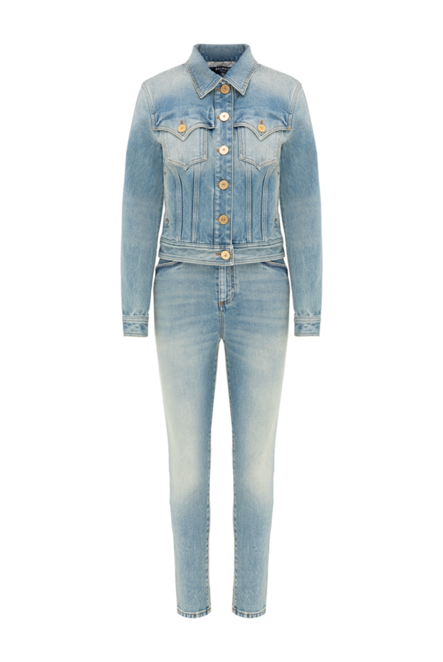 Balmain woman women's cotton denim suit blue buy with prices and photos 176487 - photo 1