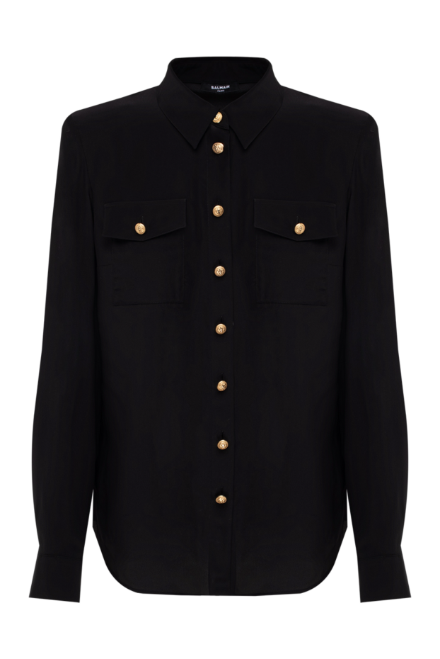 Balmain жіночі рубашка з шовку жіноча чорна купити фото з цінами 176495 - фото 1