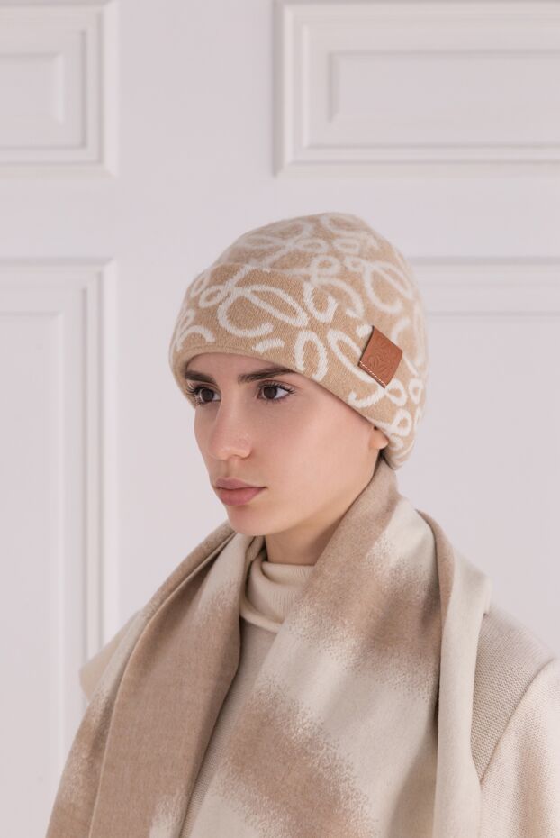 Loewe woman women's beige wool and polyamide hat buy with prices and photos 176496 - photo 2