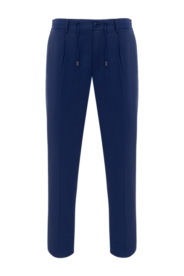 Stefano Ricci men's blue wool trousers with pleats 176516 - photo 1