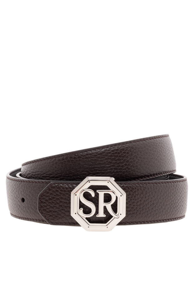 Stefano Ricci men's brown leather belt with octagonal monogram 176562 - photo 1