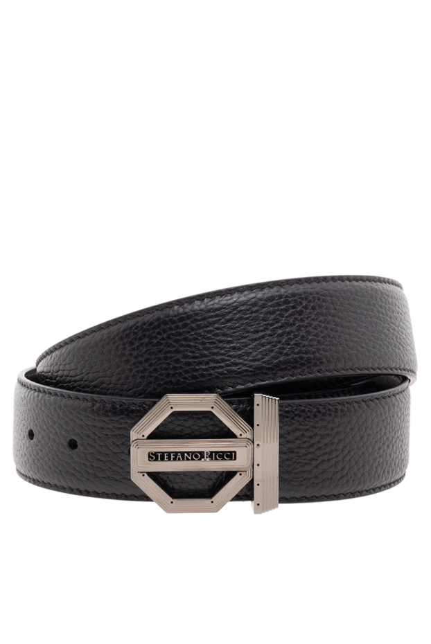 Stefano Ricci men's black leather belt with octagonal buckle 176563 - photo 1