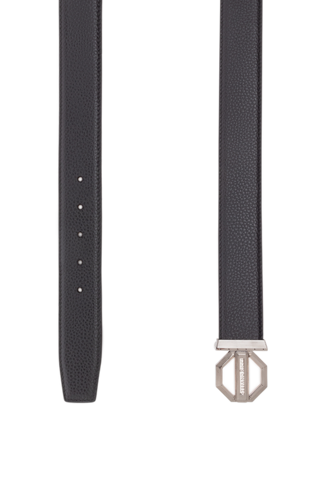 Stefano Ricci men's black leather belt with octagonal buckle 176563 - photo 3