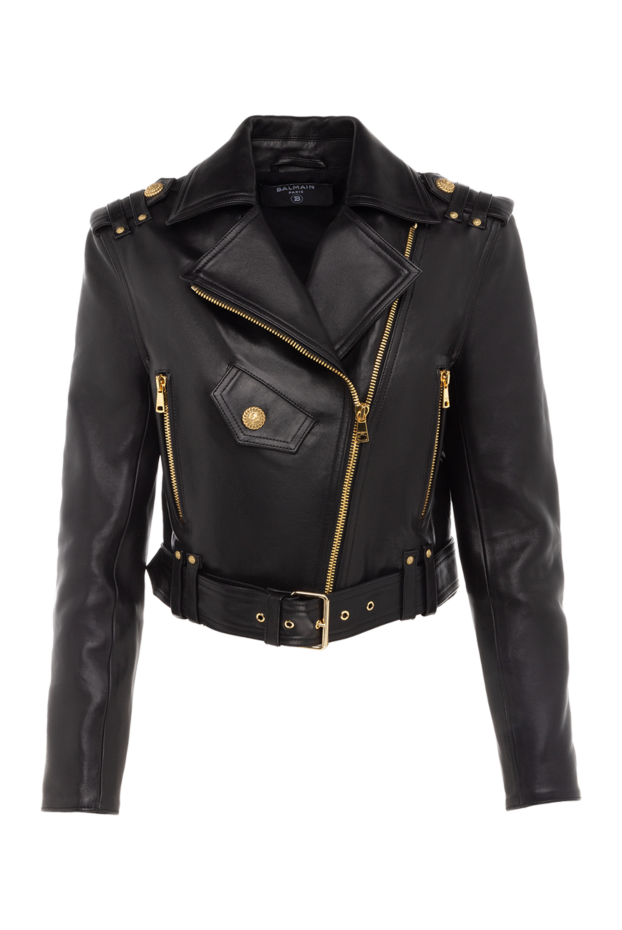 Balmain woman women's black genuine leather jacket buy with prices and photos 176582 - photo 1