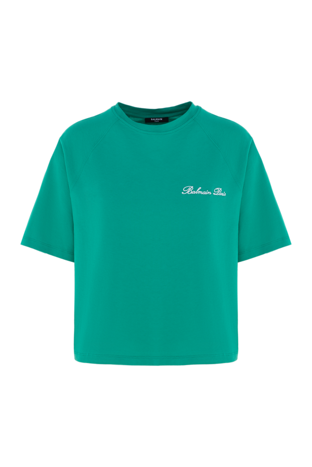 Balmain женские футболка из хлопка женская зеленая купить с ценами и фото 176592 - фото 1