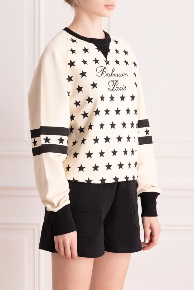 Balmain світшот з довгим рукавом та зоряним принтом та логотипом 176596 - фото 3