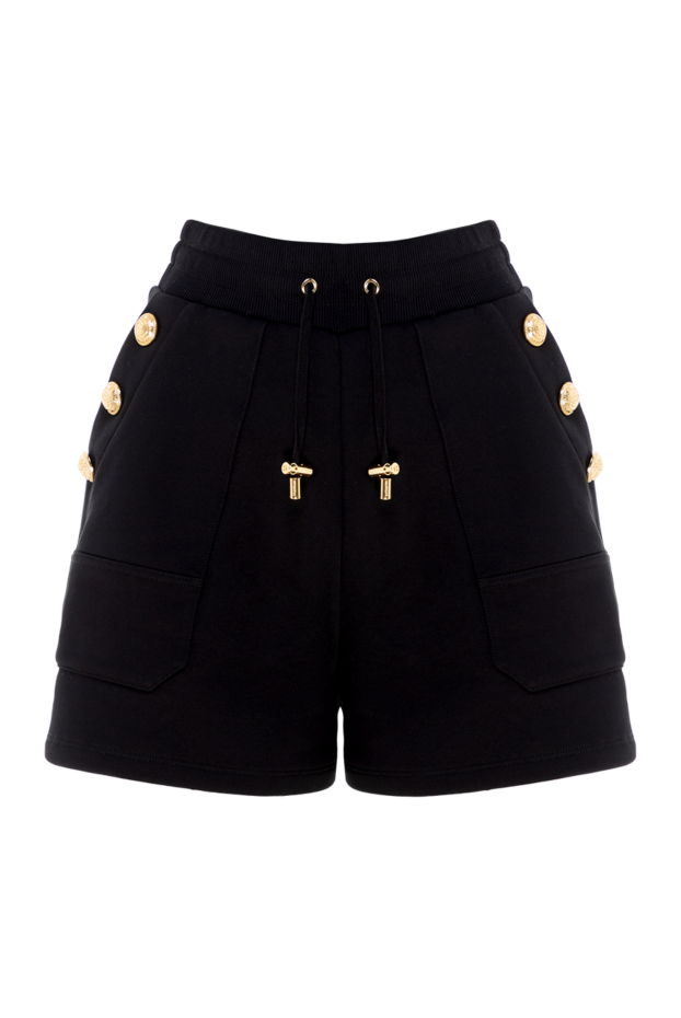 Balmain женские шорты из хлопка черные женские купить с ценами и фото 176597 - фото 1
