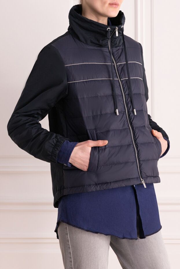 Peserico nylon jacket for women blue 176615 - photo 3