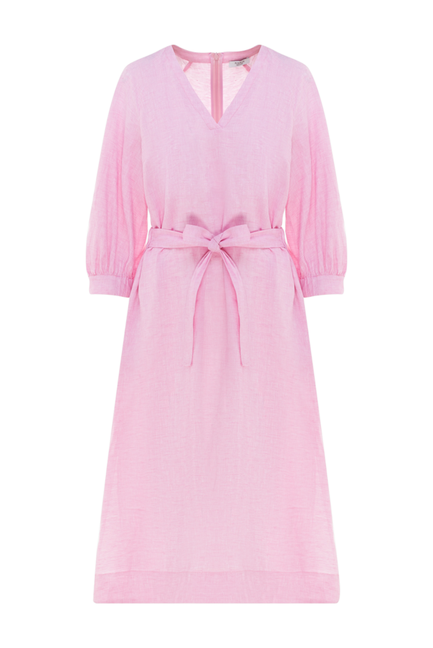 Peserico linen dress with a loose fit and a deep neckline, pink 176626 - photo 1
