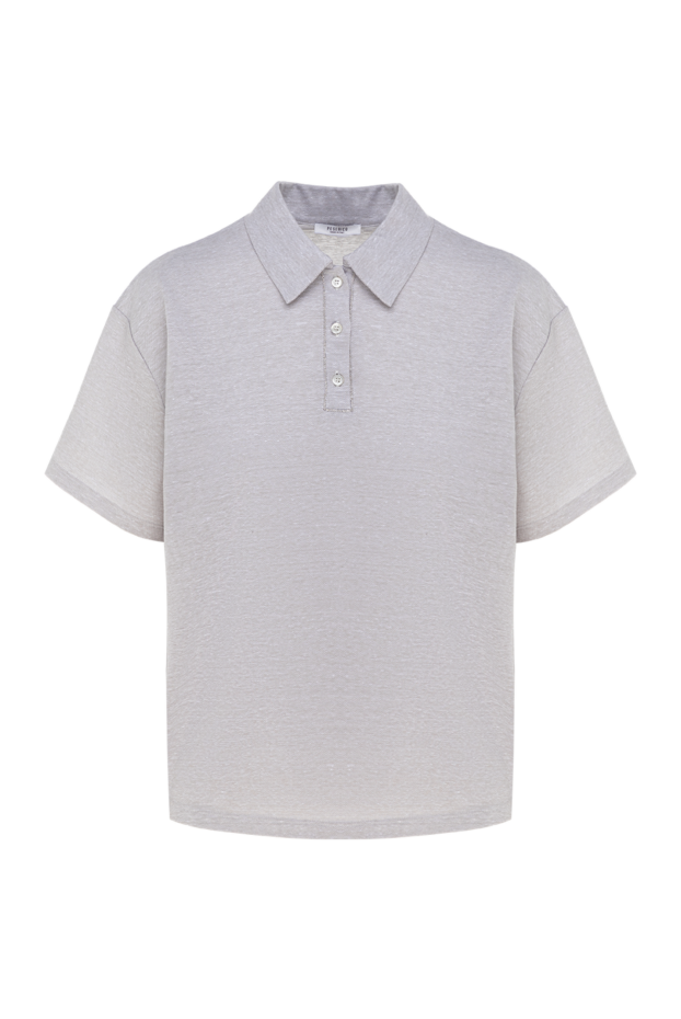 Peserico women's gray cotton and linen polo shirt 176640 - photo 1